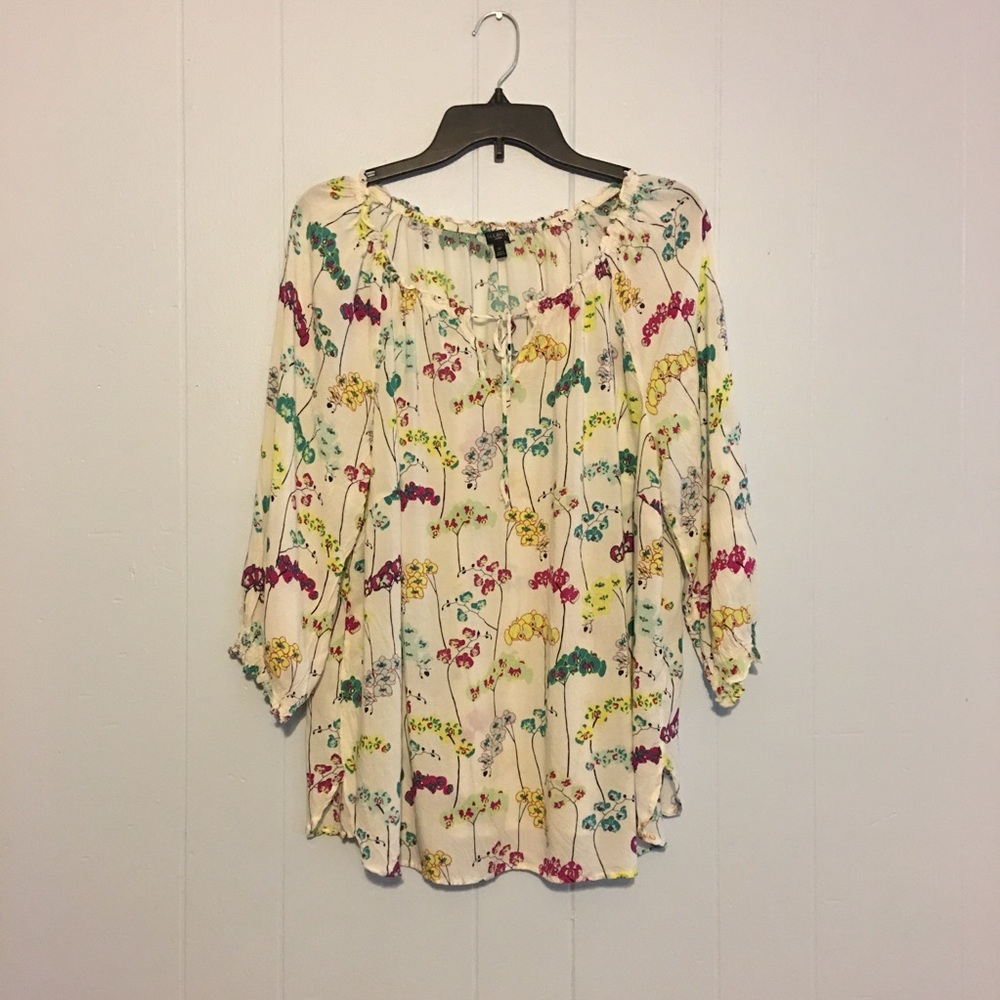 Talbots Floral Peasant Top